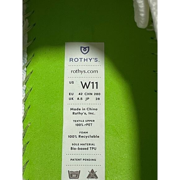 Rothy’s Lace Up Sneakers Bright White Size US 11 - Picture 7 of 9